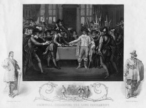 Oliver Cromwell 1599-1654 löst das Lange Parlament auf, 19. Jahrhundert