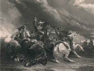 Sir William Russell in der Schlacht von Zutphen, 1586, um 1830er Jahre
