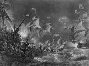 Die Niederlage der spanischen Armada, 1588 von J. Rogers