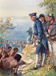 Kapitän Cook an Land in Tahiti, 1769