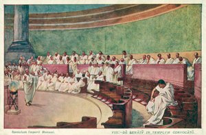 Cicero greift Catilina im Senat des antiken Rom an