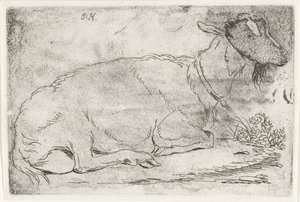 Liegende Ziege von Jabes Heenck (signed by artist)