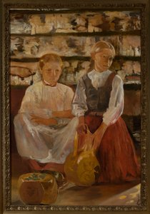 Zwei Mädchen mit Krug von Jacek Malczewski