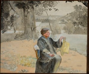 Porträt der Schwester Helena im Garten von Jacek Malczewski