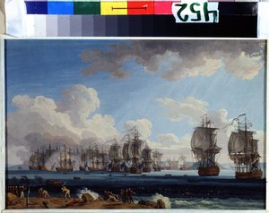 Die Schlacht von Tchesme am 5. Juli 1770