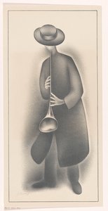 Straßenmusiker mit Blasinstrument von Jacob Bendien (signed by artist)