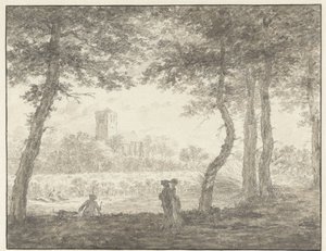 Muiderberg, von der Hooge Weg aus gesehen von Jacob  Cats