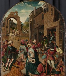 Die Anbetung der Heiligen Drei Könige von Jacob Cornelisz van Oostsanen (workshop of)