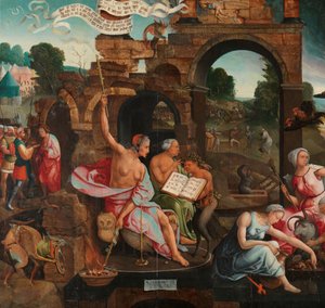 Saul und die Hexe von Endor von Jacob Cornelisz van Oostsanen