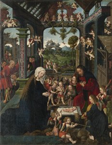 Die Anbetung des Christkindes, ca. 1515 von Jacob Cornelisz van Oostsanen