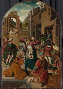 Die Anbetung der Heiligen Drei Könige, ca. 1510 von Jacob Cornelisz van Oostsanen
