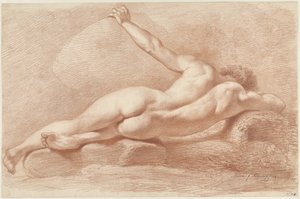 Liegender männlicher Akt, von hinten gesehen von Jacob Ernst Marcus