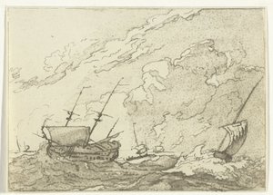 Schiffe in einem Sturm von Jacob Ernst Marcus