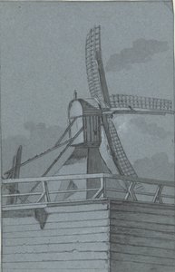 Windmühle mit Holzunterbau