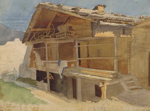 Bauernhaus im Bau, 1829 von Jacob Gensler