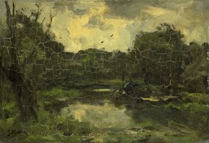 Landschaft mit Lastkahn von Jacob Henricus or Hendricus Maris