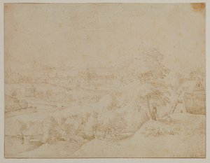 Landschaft mit einer Stadt, 16. Jahrhundert