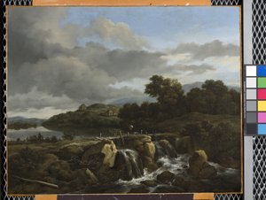 Landschaft mit Wasserfall