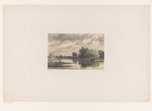 Flusslandschaft mit Heuscheune