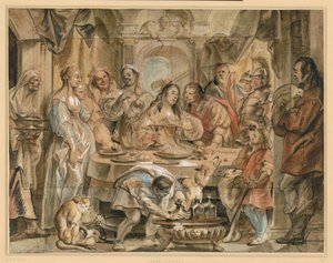 Das Gastmahl der Kleopatra von Jacob Jordaens