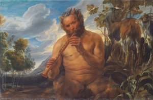 Satyr spielt die Flöte Jupiters Kindheit, ca. 1639