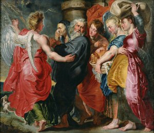 Die Flucht von Lot und seiner Familie aus Sodom nach Rubens, ca. 1618