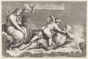 Amor besiegt Pan von Jacob Matham
