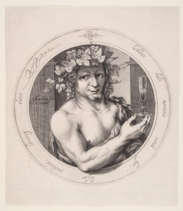 Bacchus, Platte 2 aus der Serie der Drei Götter von Jacob Matham