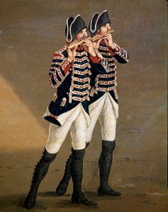 Musiker des Bourbon-Orchesters (Detail) von Jacob Philippe Hackert