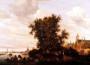 Die Maas bei Gorkum von Jacob Salomonsz. (circle of) Ruysdael