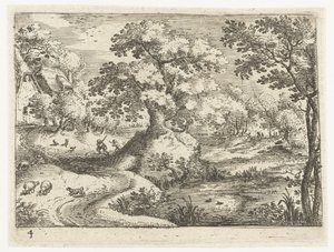 Landschaft mit Reisenden in der Nähe von Häusern von Jacob Savery (I)