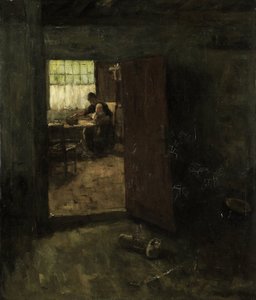 Innenraum mit Landfrau und Kind von Jacob Simon Hendrik Kever