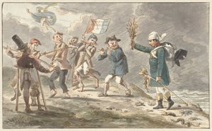 Karikatur auf den Rückzug von Napoleon I. Bonaparte aus Russland von Jacob Smies