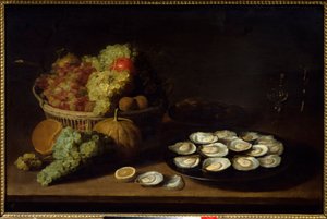 Stillleben, Austern und Früchte von Jacob Van Es