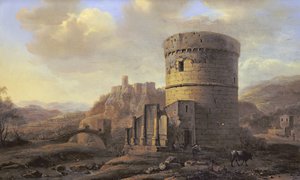 Römische Landschaft: Das Grab der Cecilia Metella von Jacob de Heusch