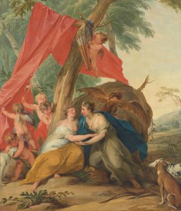 Jupiter, verkleidet als Diana, verführt die Nymphe Kallisto