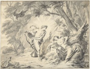 Apollon erschießt Coronis mit einem Pfeil von Jacob de Wit