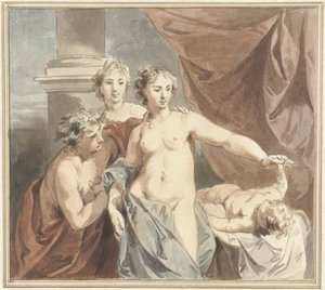 Ceres, Venus, Bacchus und schlafender Amor von Jacob de Wit