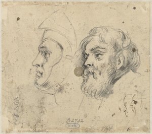 Studienblatt mit zwei Köpfen von Jacob de Wit