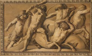 Herkules tötet die Kentauren (Jupiter besiegt die Kentauren) von Jacob van Campen