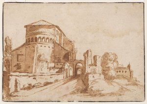 Ansicht von Santi Giovanni e Paolo a Celio, Rom von Jacob van den Ulft