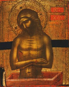 Christus am Grab mit einem Dominikanermönch von Jacobello di Bonomo