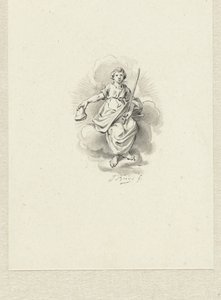 Sitzende allegorische Frauenfigur auf den Wolken von Jacobus Buys