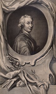 John Dryden, englischer Dichter und Dramatiker, um 1743 von Jacobus Houbraken
