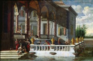 Italienischer Palast mit Galerie und Terrasse