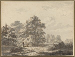 Jäger am Waldrand von Jacobus Theodorus Abels