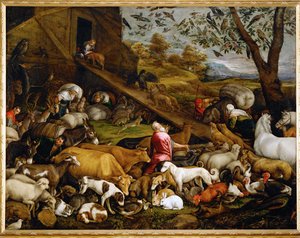 Die Tiere betreten die Arche Noah von Jacopo (1510-92) Bassano