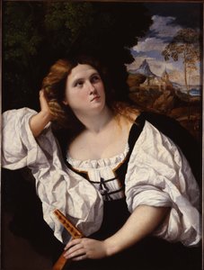 Eine sitzende Dame