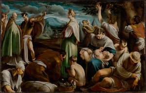 Das Wunder der Wachteln von Jacopo Bassano