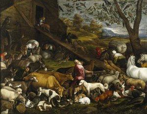 Die Tiere betreten die Arche Noahs von Jacopo Bassano il vecchio